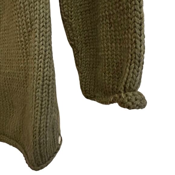 Pure Handknit Long Sleeve Cozy Cardigan Olive Green 1X With Eclectic Buttons - Picture 6 of 12